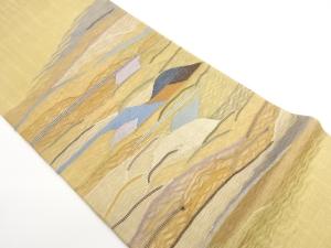 すくい織変わり横段・抽象模様織出しリバーシブル袋帯